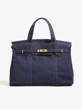 Boatkin Canvas Tote Bag in Navy Blue